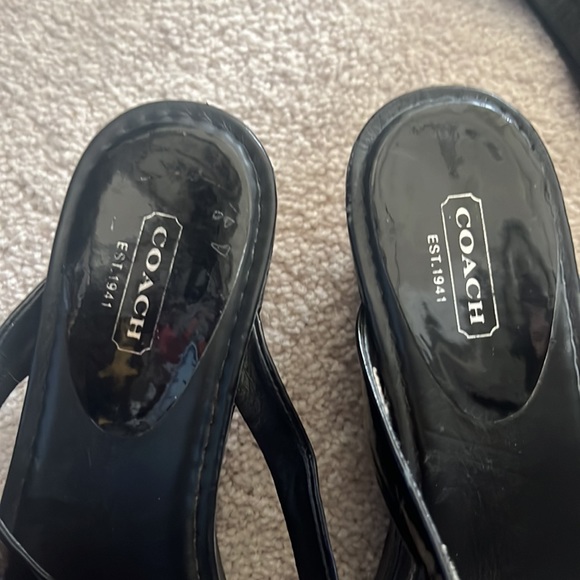 Coach platform flip flop Sandals in black with beaded embellishments - Picture 3 of 4